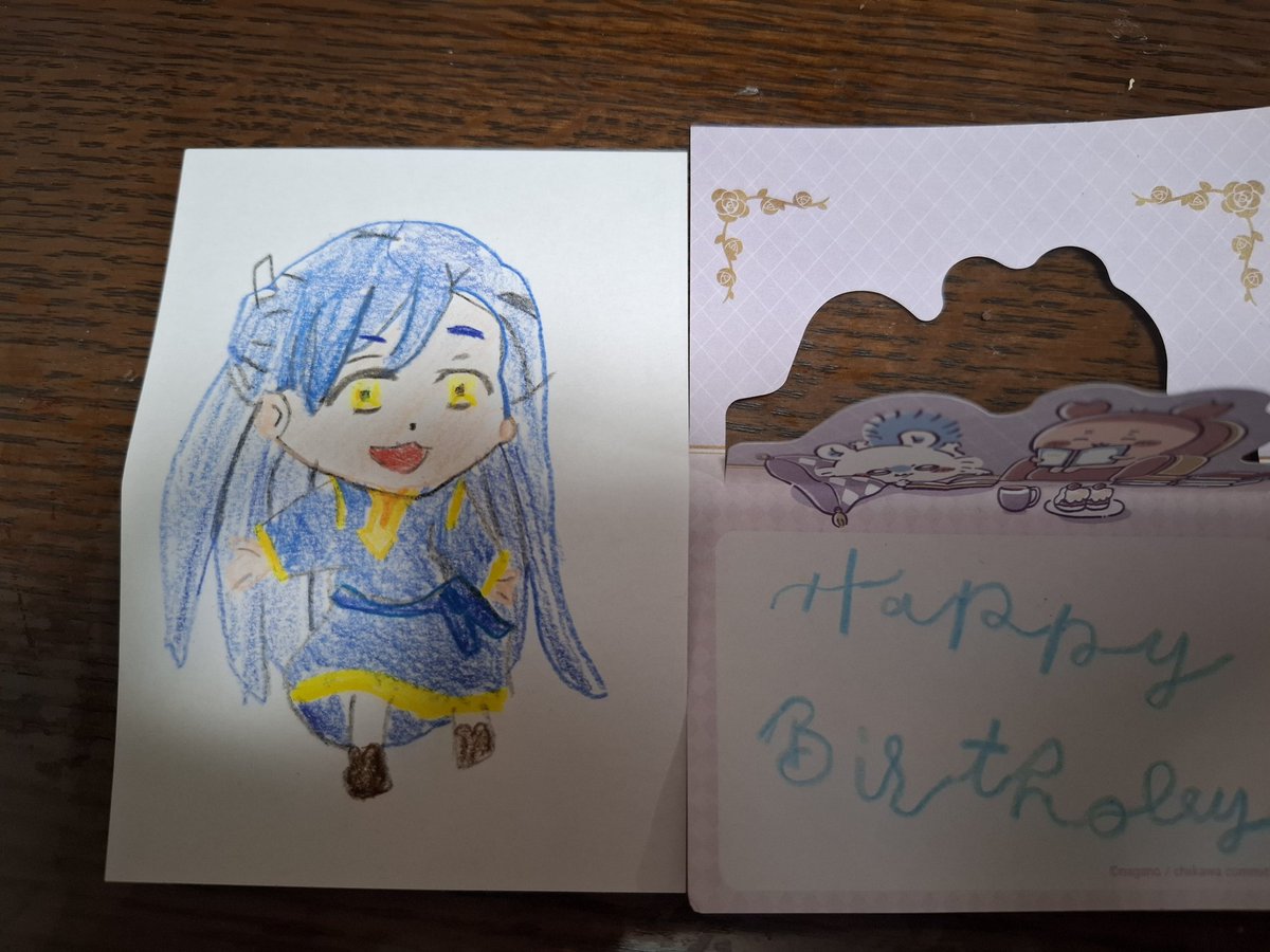 mtakumaruko's tweet photo. 誕生日に娘が書いてくれました🎵神に祈りを！ https://t.co/oRBJUcHFhA