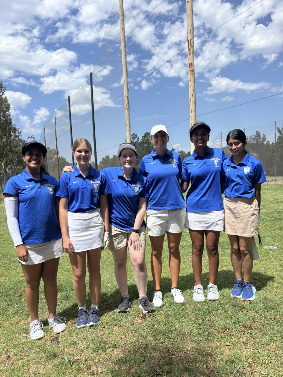 AHSchargersgolf's tweet photo. The 2025 girls golf season is underway! 3-team match results from par 36 Los Robles (back 9) had Oak Park 216, Simi Valley 237, Agoura 256. Senior Addison Kloch was the medalist with an even par 36. @vcspreps @AHS_Chargers @TheAcornSports https://t.co/dbf19pjXTc