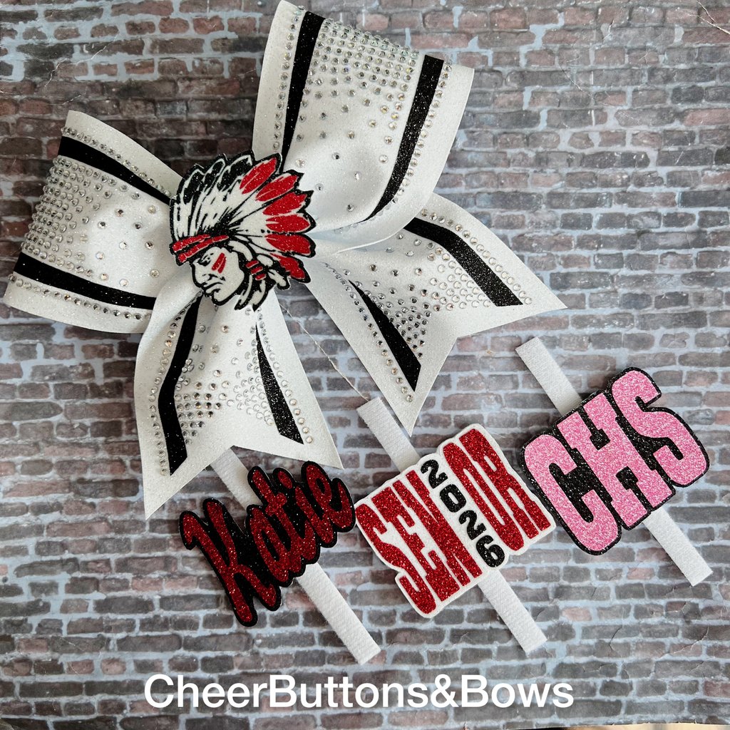 Centerville High School, Iowa cheerleading bows ❤️🤍🖤 Go Big Red!