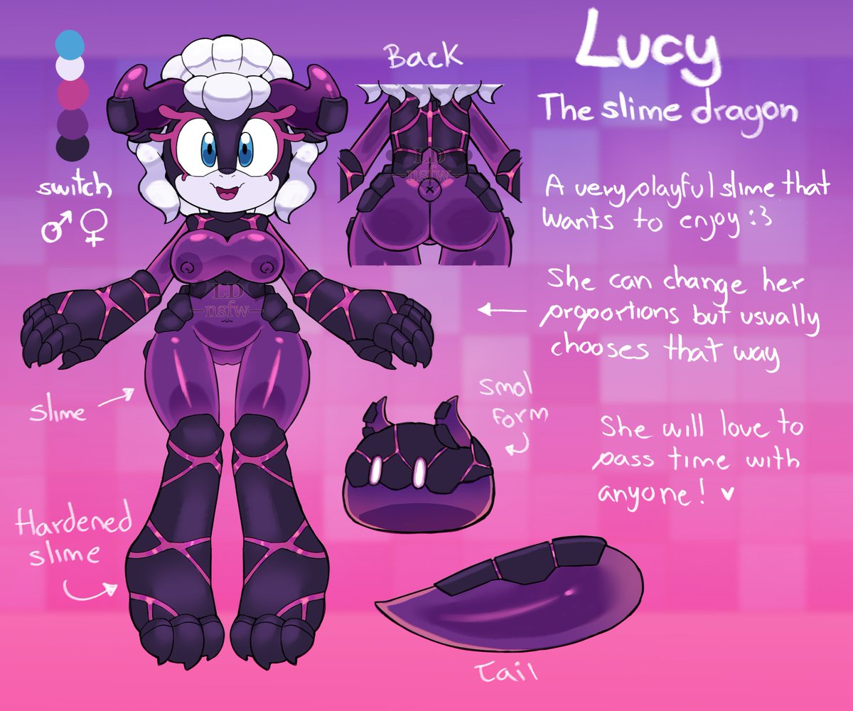 Lucielle ''Lucy'' the Slime Dragon!
A dragon that loves having good times! This squishy and slippery lady will love to make more friends!

I hope you like her C: