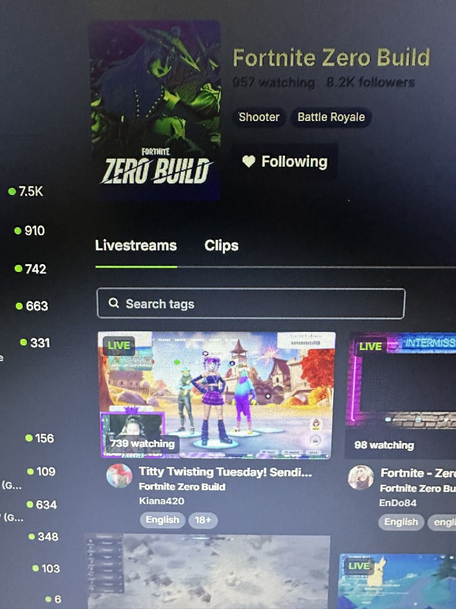 <a href="/kiana420c/">Kiana420</a> .. top streamer for Fortnite Zero Build RIGHT NOW!!! watch her and Team No Filter KICK Ass!!! Kick.com/kiana420