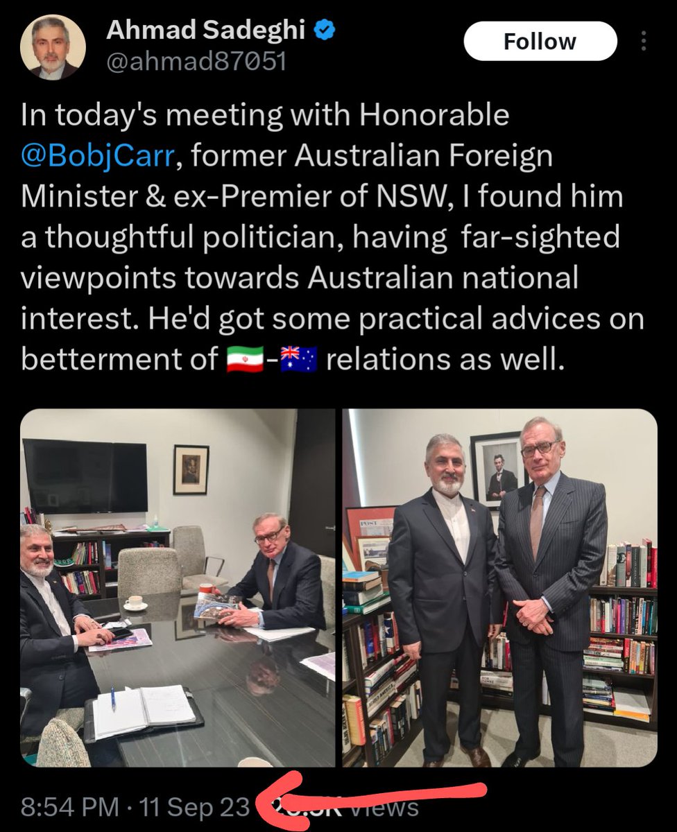 <a href="/bobjcarr/">Bob Carr</a> Did you just break your friend's heart? 
What about the "betterment of 🇮🇷-🇦🇺 relations"?