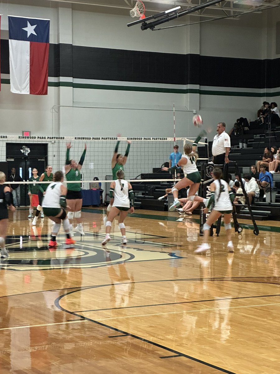 KPark comes out SWINGING 💪🏐 Panthers win Game 1 over Rudder! Who’s ready for more?! 🙌🐾 #WeAreKPark