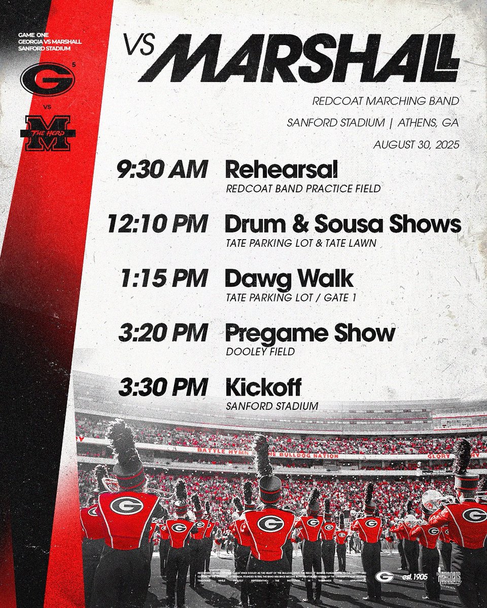 The Dawgs are back this Saturday!! Check out our gameday schedule.

#NothingFiner | #GoDawgs
