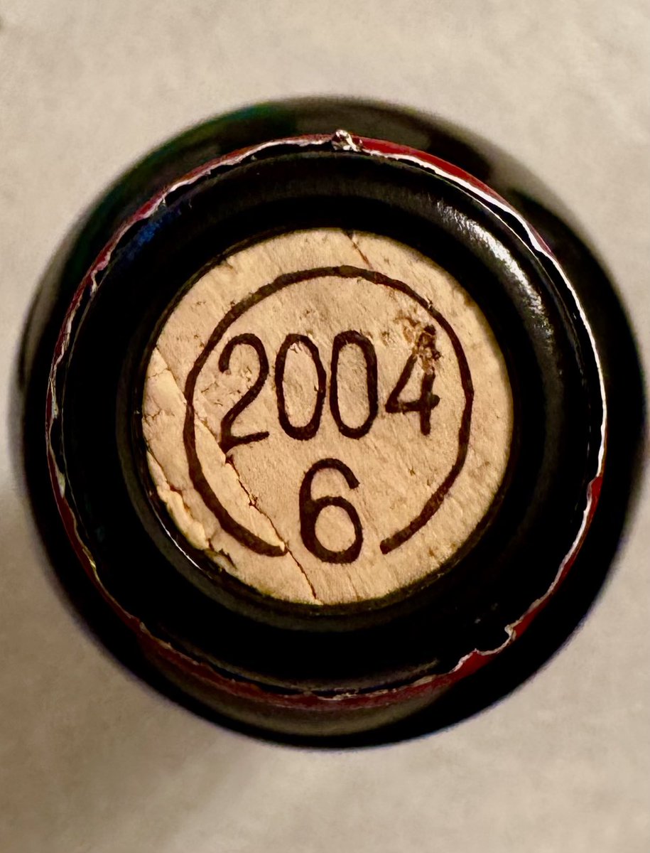 2004 Léoville-Poyferré: classic Bordeaux, showing younger than its 21 years. Blackberry, leather, licorice and tobacco with a fair amount of tannins.

Interesting cork too - thanks to <a href="/Fuel55/">John Veltheer</a> for the intel on the #6 which indicates the cork lot. Who knew?