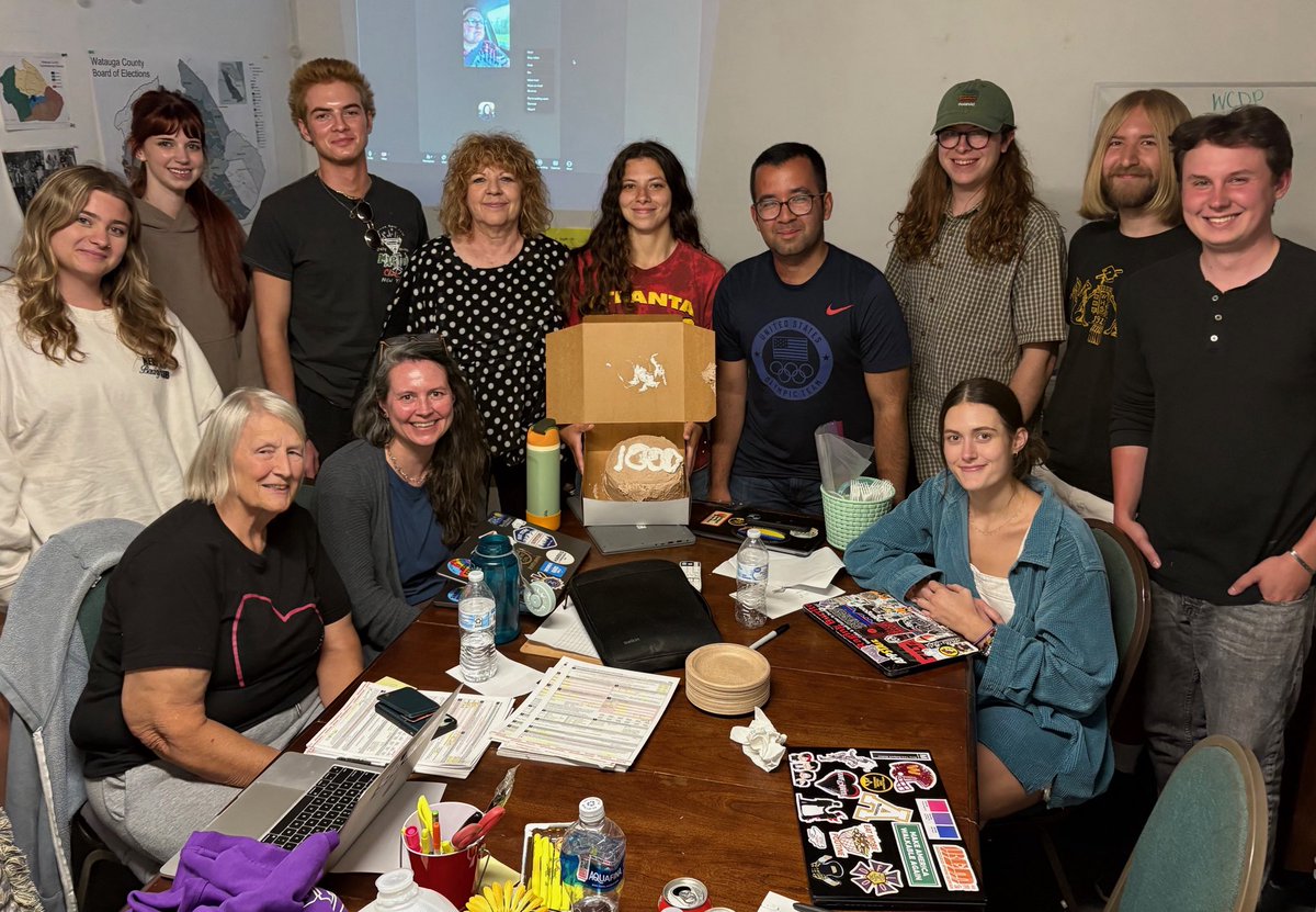 Our amazing, brand-new staff has successfully collected 1000 voter registrations in just their first 2 weeks working with us. We celebrated at our weekly staff meeting with cake!