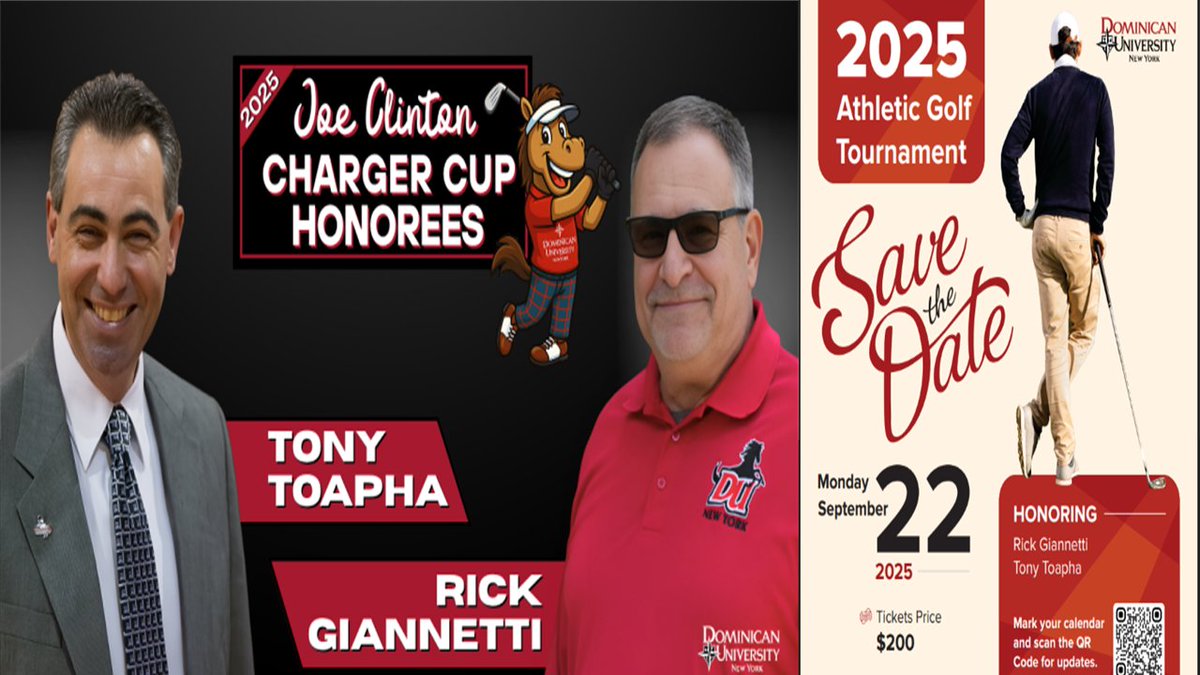 Join us on September 22nd for the Annual Athletic Golf Outing and dinner to honor our 2025 Joe Clinton Charger Cup Honorees!

To Register: duny.edu/events/2025-al…