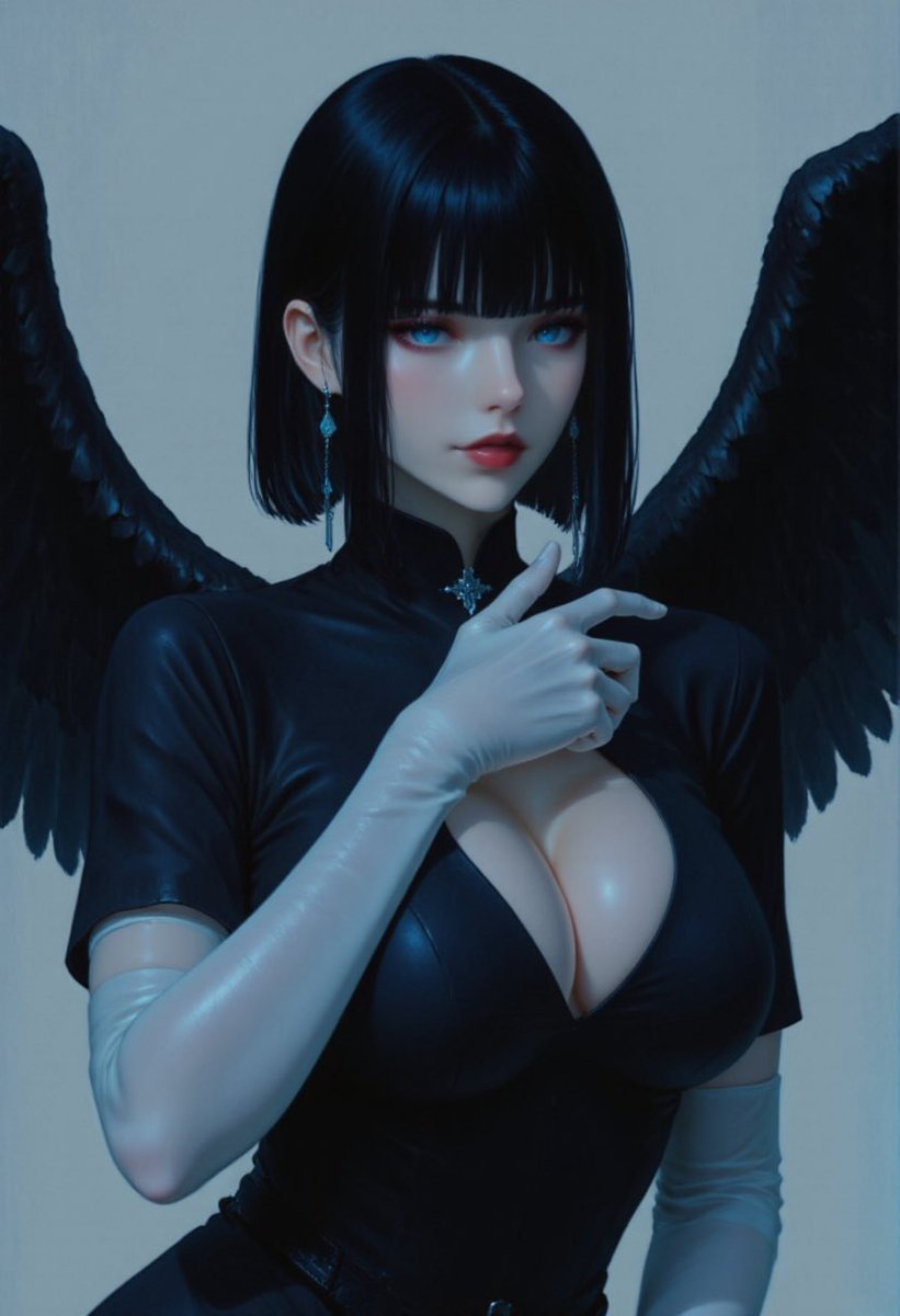 Dark Angel 🖤

<a href="/MageSpace_/">mage.space</a> 

#AIイラスト︎ #AIgirl #Nina #MageSpace