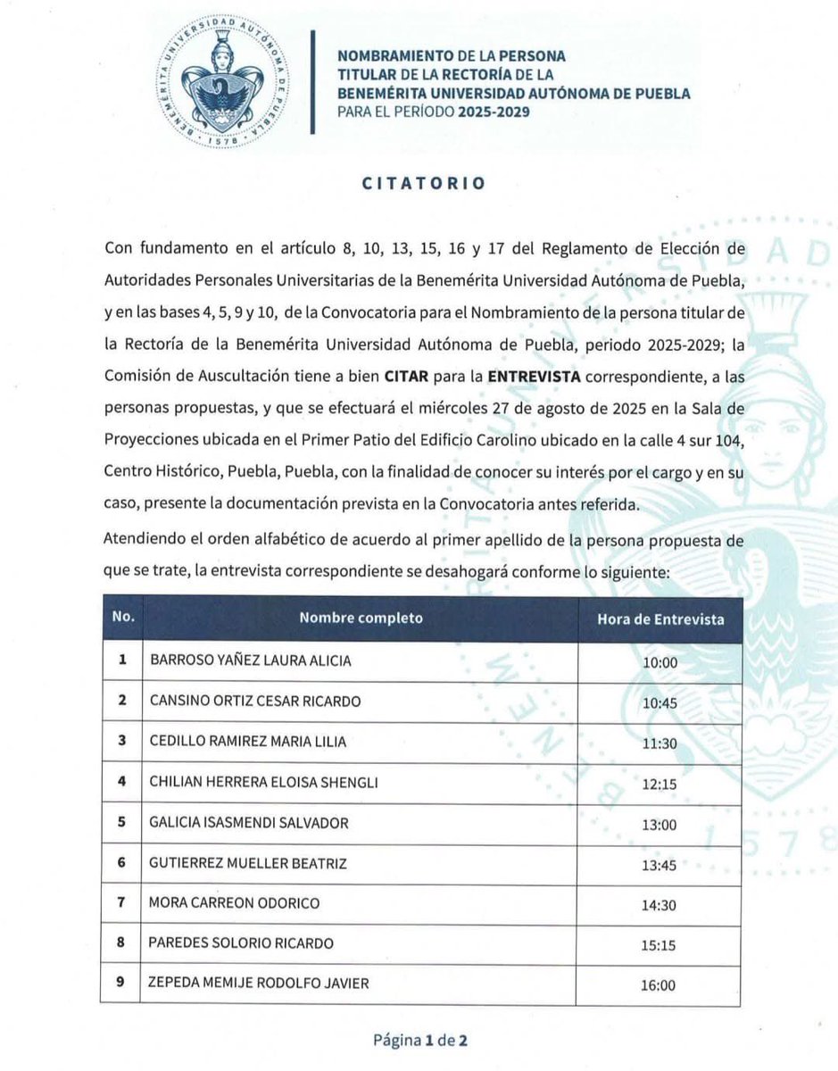 esvlmx's tweet image. 🚨La señora @BeatrizGMuller quiere ocupar la Rectoría de la #BUAP. Ya fue citada por la Comisión de Auscultación para entrevista el próximo 27 de agosto. Una persona tan mezquina e insensible a la realidad del país no puede encabezar una universidad pública.