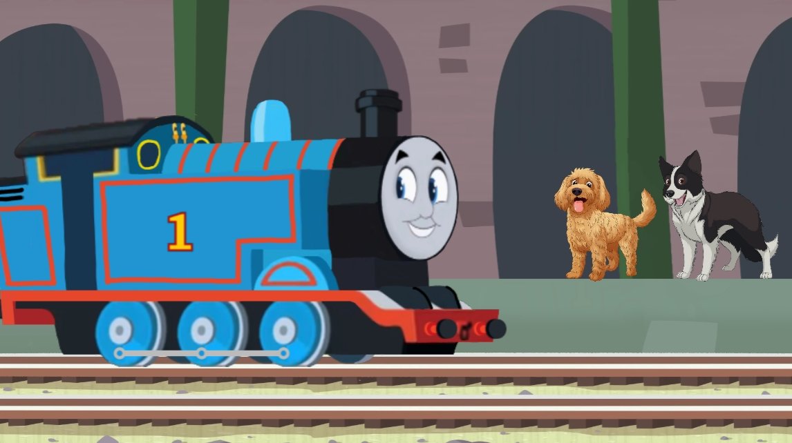 JoshuaRep64205's tweet image. Thomas the Tank Engine is happy to celebrate National Dog Day with Mutt and Katie.
Thomas: Happy National Dog Day from us.
#NationalDogDay
#AllEnginesGo
#AllEnginesGoImproved
#ThomasandFriends