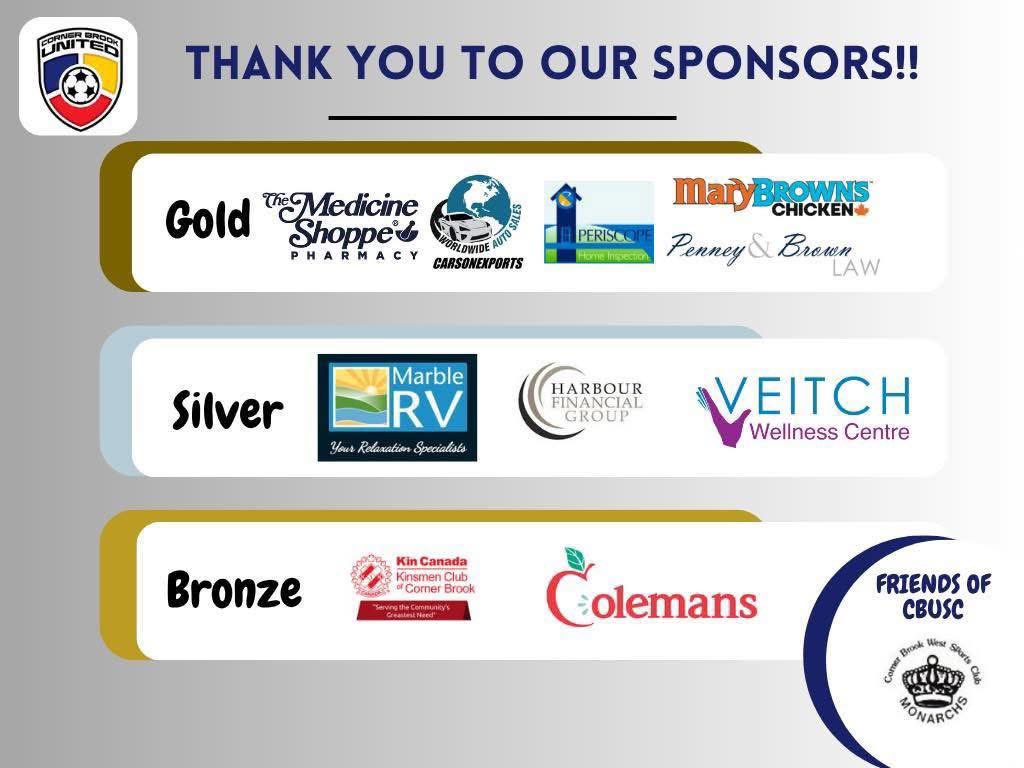 THANK YOU TO OUR SPONSORS 🙏 

As our summer season comes to an end we once again want to acknowledge our wonderful sponsors listed👇 

The support from the business community allows us to offer a wonderful program to approximately 700 youth in Corner Brook and surrounding areas