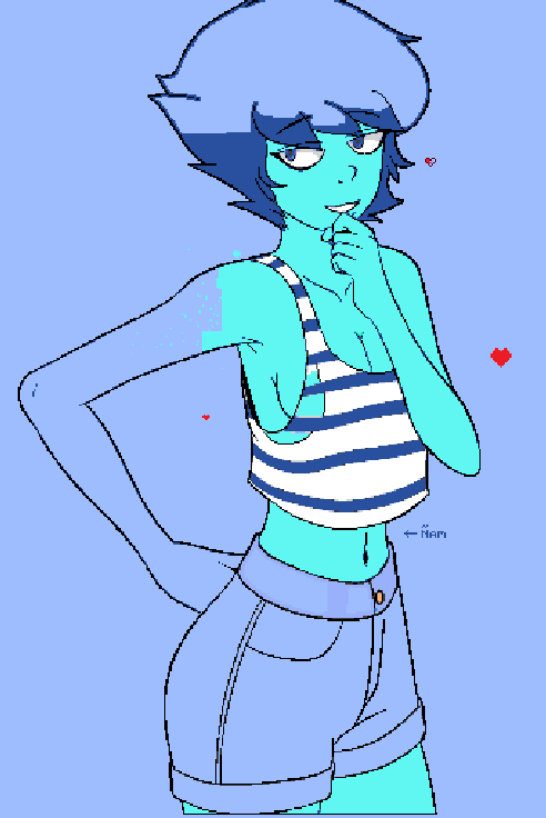 Trynna remake one of my old Lapis' drawings in here, people are nice enough to help me paint but then there's the other ones trynna undress her or something LOL