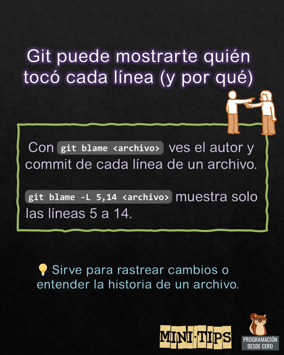 Programacion_0's tweet image. ⚡ Mini-tip para saber quién fue el último en modificar cada parte de un archivo.

#programadores #desarrolladores #programacion #devs #programación