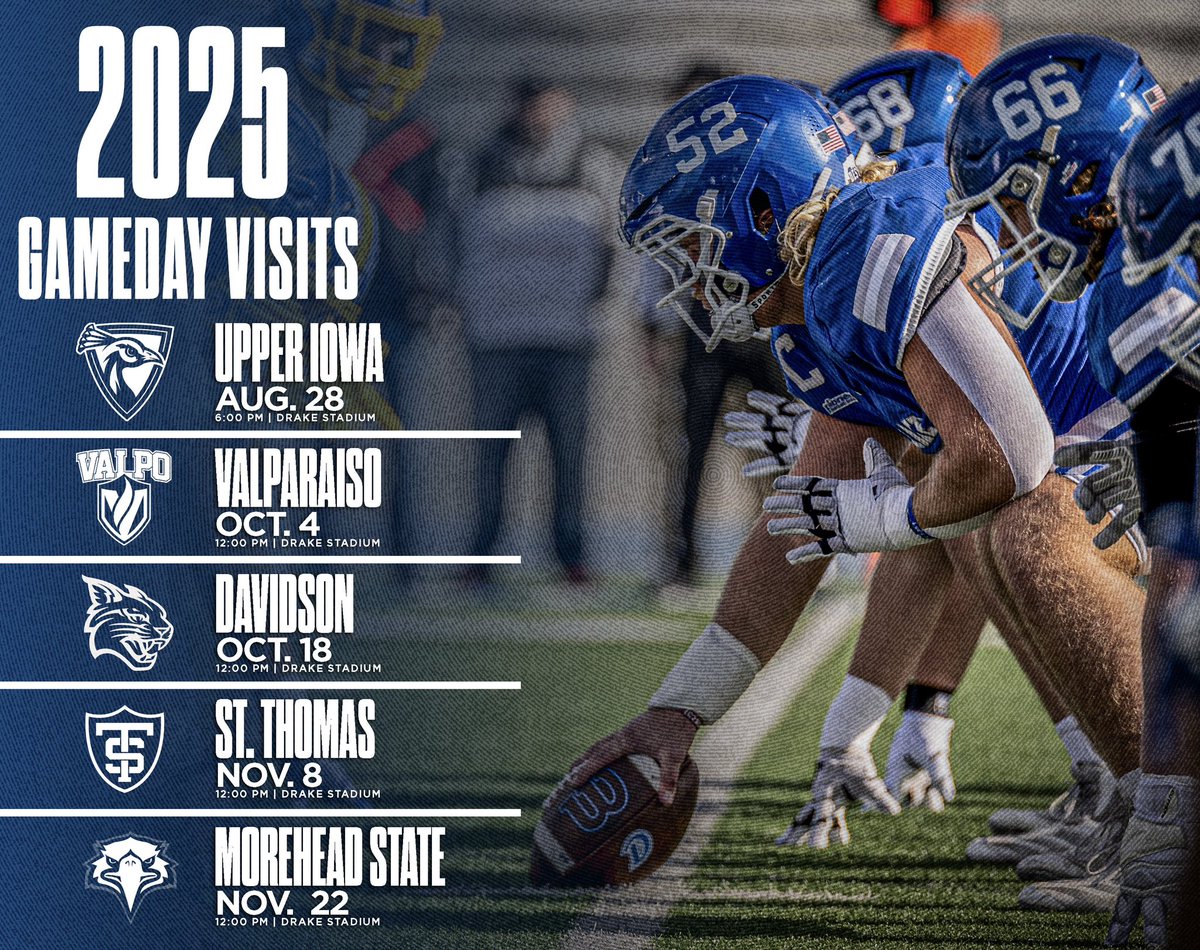 Thank you <a href="/coachqgriffith/">Quincy Griffith</a> and <a href="/DrakeBulldogsFB/">Drake Football</a> for the game day invite, I look forward to coming to a game this fall.  

<a href="/LHSWildcatsFB/">Libertyville High School Football</a> 
<a href="/CoachDShack/">Danny Schaechter 🏝️🏈🐾</a> 
<a href="/coachhenneberry/">Coach Henneberry</a> 
<a href="/FISTFootball/">FIST FootballAcademy</a>