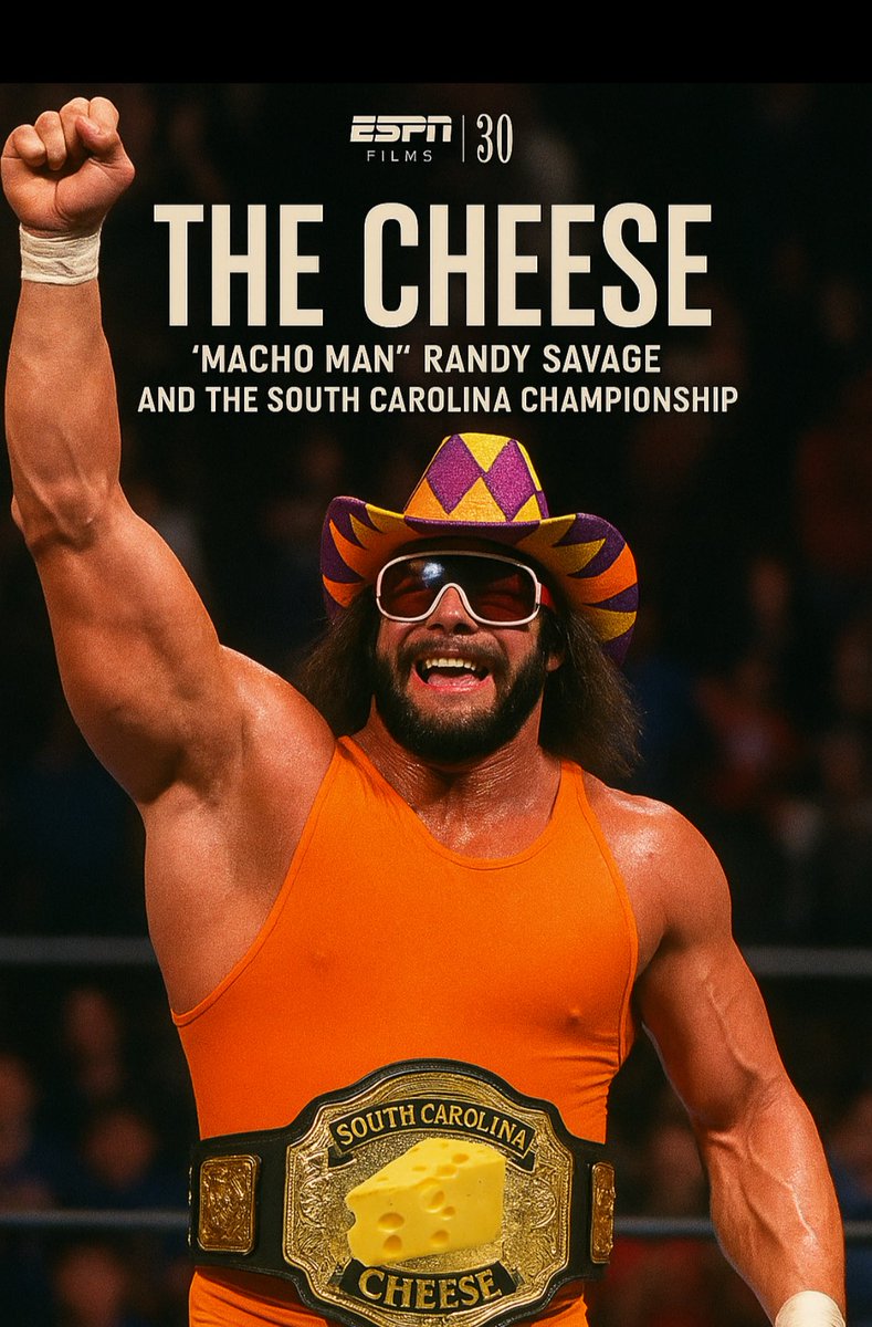Daleague26's tweet photo. 📺 ESPN Films presents The Cheese 🧀
The story of Macho Man Randy Savage and the South Carolina Championship.
Premiering December 3rd on ESPN.
#30for30 #TheCheese https://t.co/AkHCBhTLXi