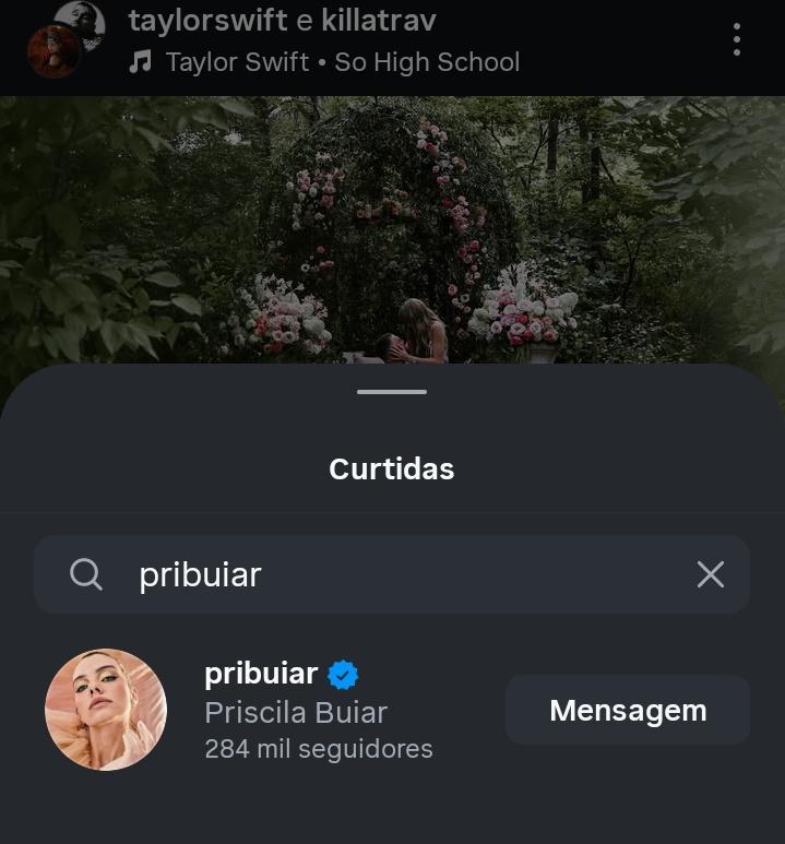 SWIFTIE ONLINE! ❤️‍🔥

Priscila Buiar curtiu o post de anúncio do noivado da Taylor Swift com Travis Kelce