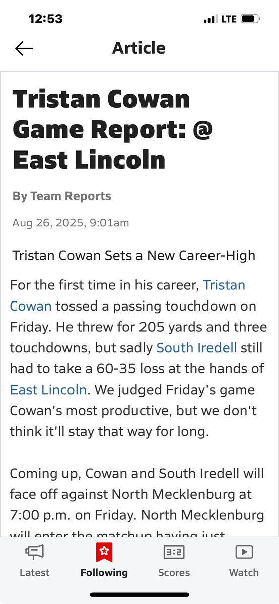 Tristan Cowan (@tristancowan_) on Twitter photo After week 1 I am blessed to be #36 in the state for passing yards. Only up from here!!
<a href="/ChrisReynolds_3/">Chris Reynolds</a> <a href="/CoachZellDB/">Denzel Watkins</a> @StevieCoach After week 1 I am blessed to be #36 in the state for passing yards. Only up from here!!
<a href="/ChrisReynolds_3/">Chris Reynolds</a> <a href="/CoachZellDB/">Denzel Watkins</a> @StevieCoach