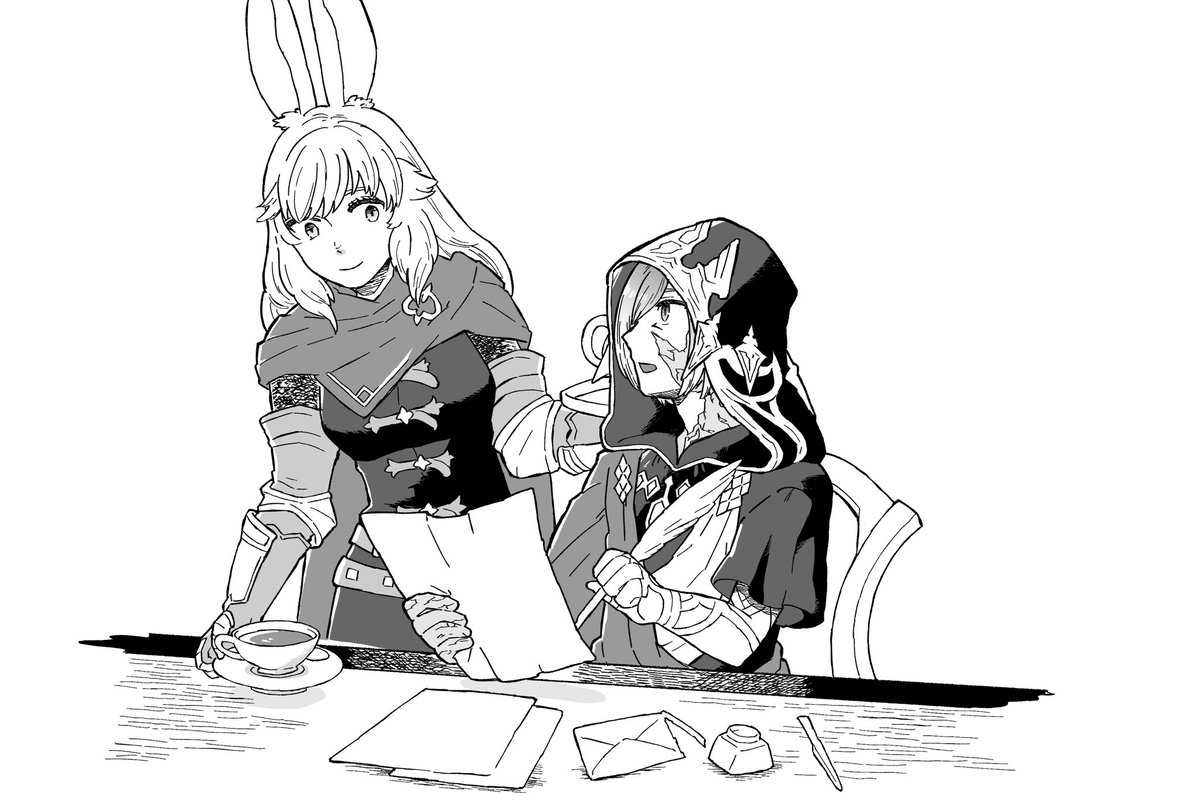 久しぶりに描いた水晶公とライナ