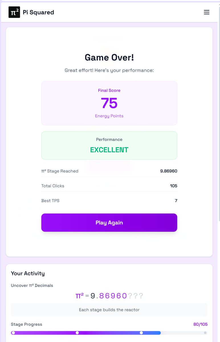 rhteo86's tweet image. 🎮 Meet Pi² Reactor – a skill-based game that tests your reaction speed &amp;amp; strategy ⚡
Just gave it a spin and I can’t stop playing! 🔥
Ready to challenge yourself?
👉 portal.pi2.network/reactor
#Pi2Network @Pi_Squared_Pi2