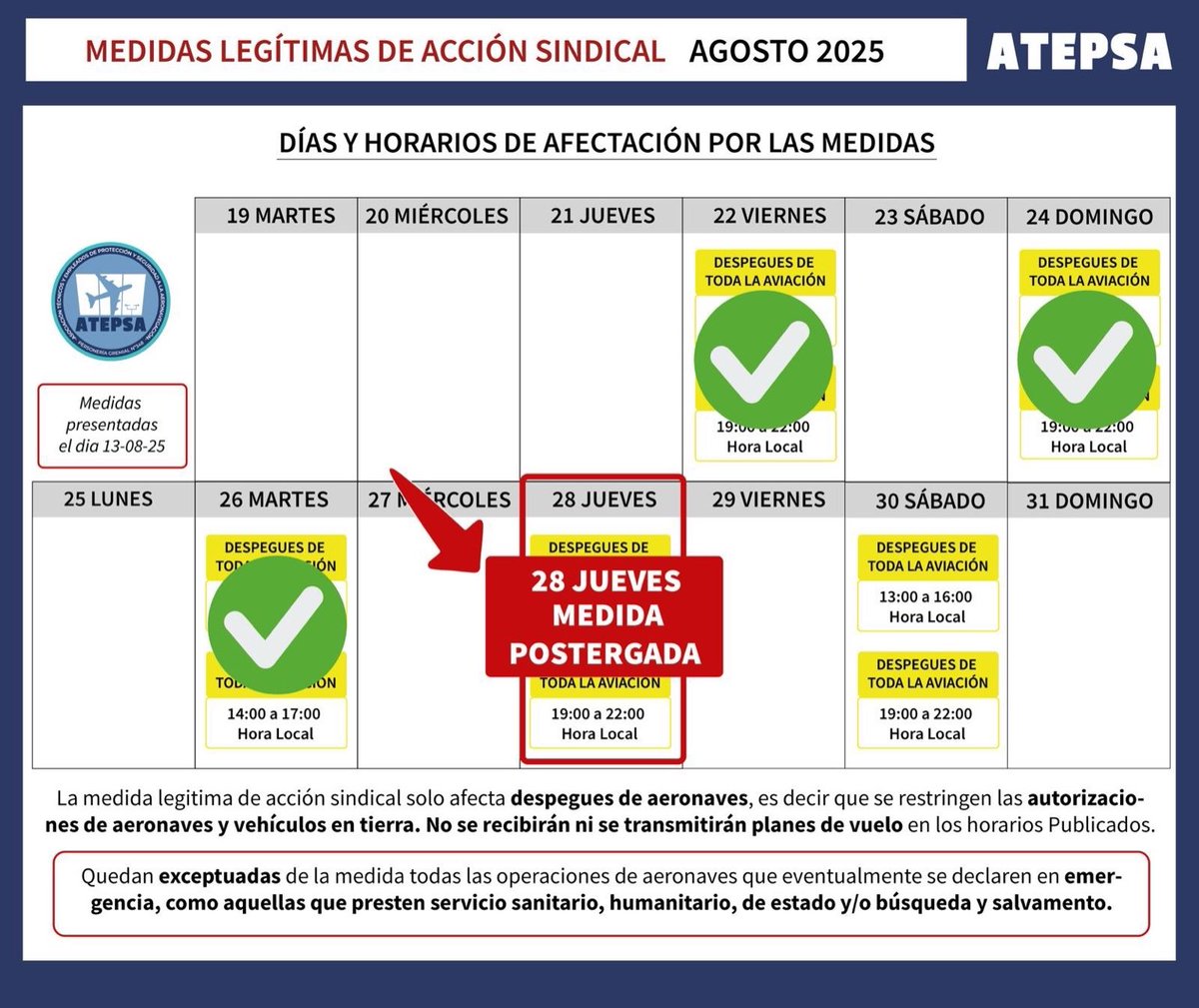 ATEPSA_Nacional's tweet photo. ⚠️COMUNICADO OFICIAL ⚠️ https://t.co/9oYF5IcJZH