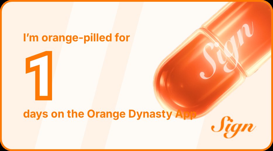 I've been Orange-Pilled and Seeing Signs for 1 days 👀🧡🐉.Join the app and be a better version of yourself!
orange.sign.global/app?user=P6VAC…