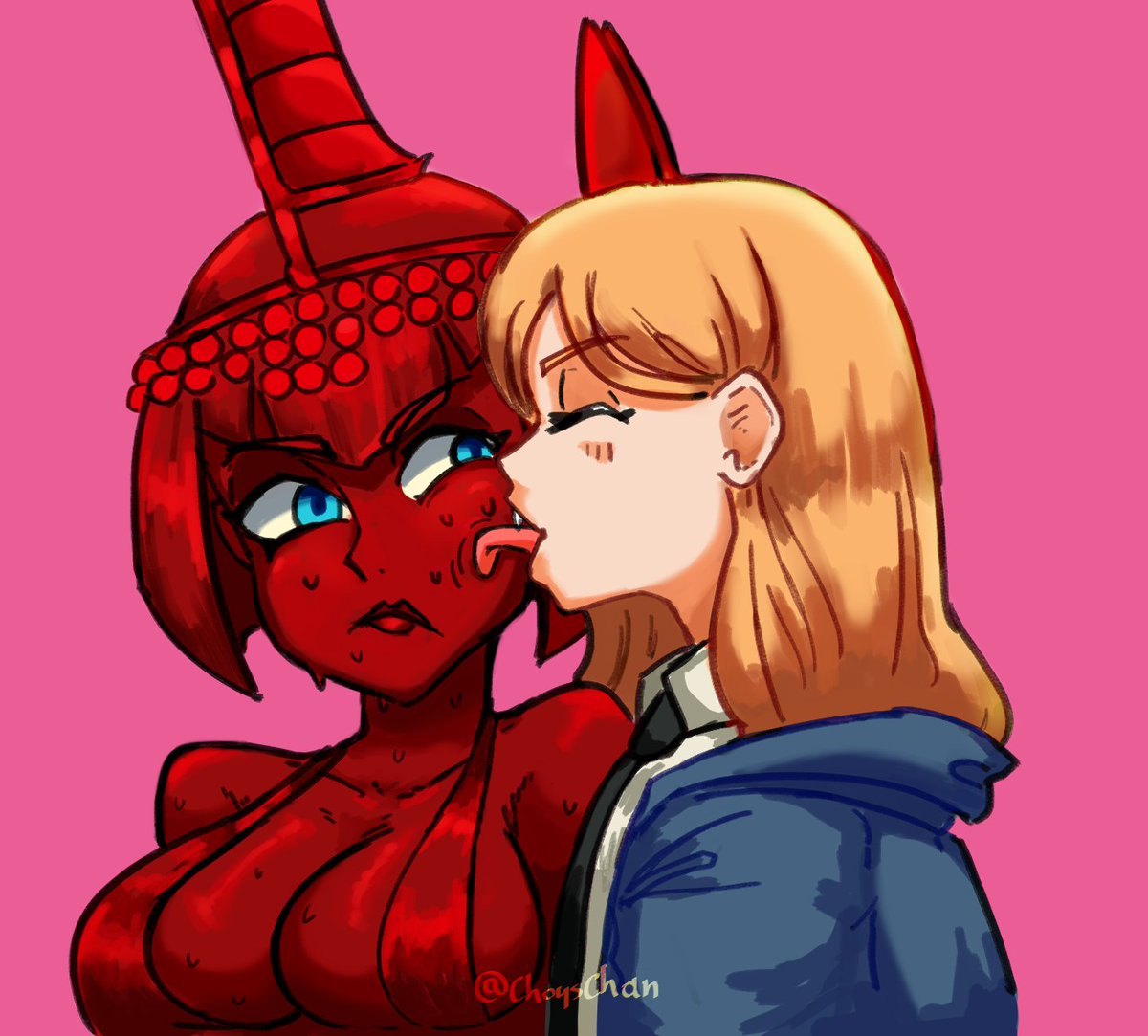 ChoysChan's tweet image. Eliza and  Power 🗣️​🩸​🩸​

#チェンソーマン #chainsawman #power #Skullgirlsfanart #スカルガールズ #Eliza