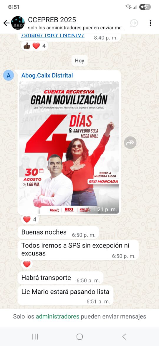 Con dinero del Pueblo hacen marchas en todo el país le roban a Honduras para marchas de Ñangaras se van <a href="/PartidoLibre/">Partido Libre</a>  <a href="/XiomaraCastroZ/">Xiomara Castro de Zelaya</a>