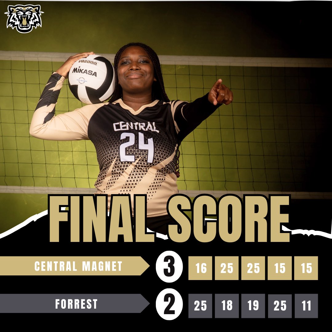 BIG W over Forrest! <a href="/CMagTigers/">Central Magnet Athletics</a> <a href="/Central_Magnet/">Central Magnet</a> <a href="/cecil_joyce/">Cecil Joyce</a> 
Maddie Porter: 38 assists, 20 digs, 3 kills
Emery Bland: 13 kills, 12 digs, 5 aces 
Gabby Baron: 6 kills, 3 aces 
Julia Stuible: 13 kills, 4 digs, 2 blocks 
Lily Stuible: 5 kills, 4 blocks 
Lexi Malone: 9 digs