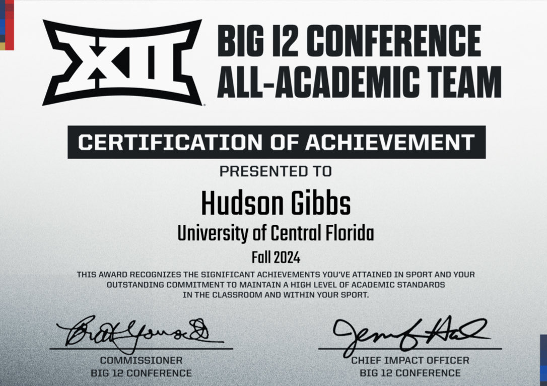 Congrats ⁦<a href="/HudsonGibbs8/">Hudson Gibbs</a>⁩ ! Proud of you! Keep grinding on &amp; off the field. 🫡