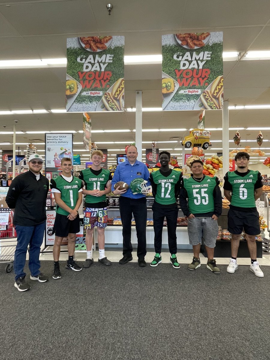 We would like to say a very special thank you to the Storm Lake <a href="/HyVee/">Hy-Vee</a> for their support and donations to <a href="/TornadoFB/">Storm Lake Football</a> and helping take care of our athletes!