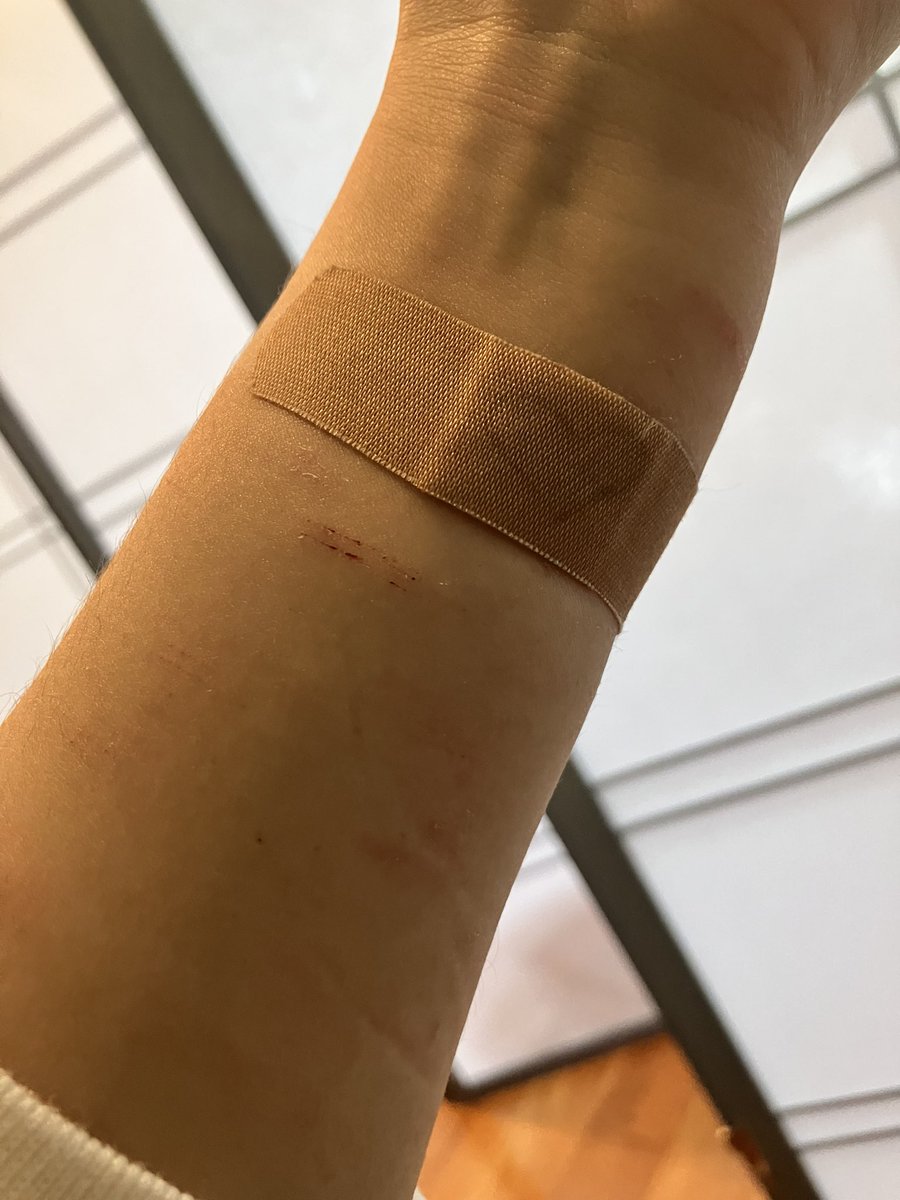 As deep as I can get with a piece of plastic :( I put a bandaid it wasn’t styro tho :(