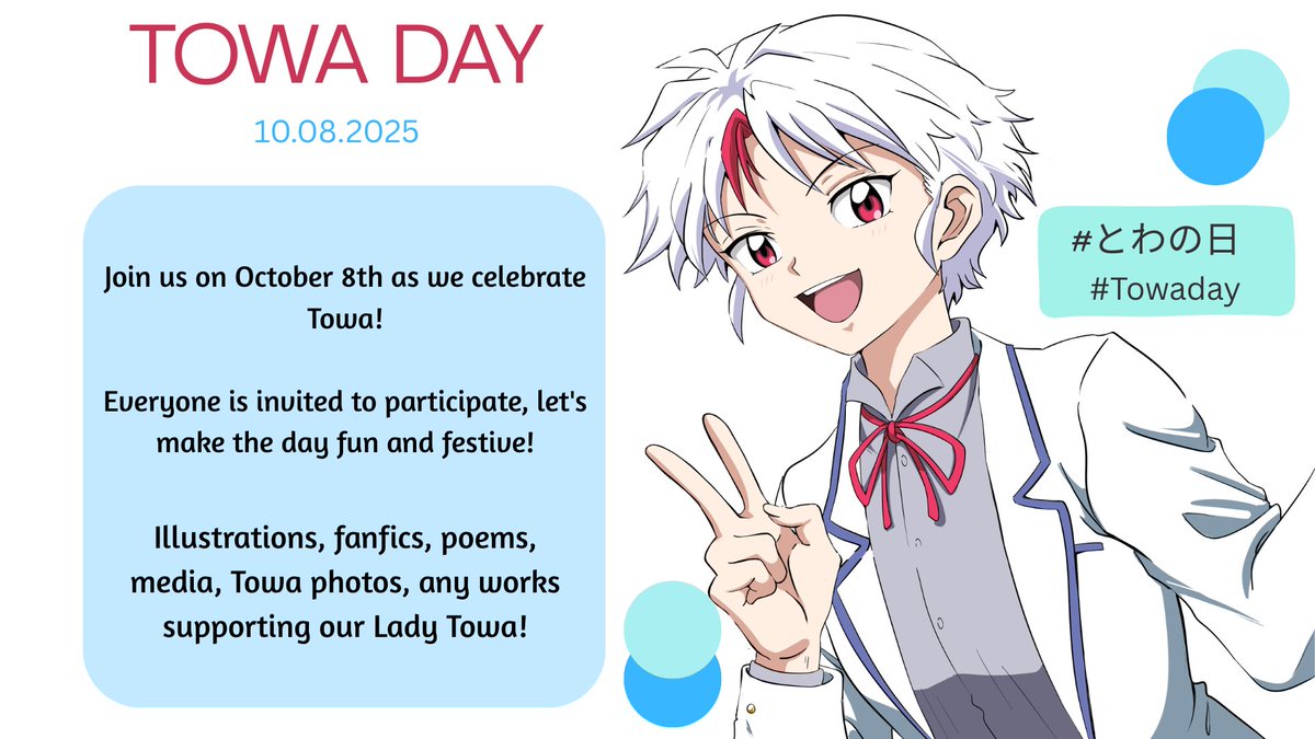 DestinyEcho_'s tweet photo. Before you know it October 8th will soon be here and I hope to celebrate Towa Day with all of you 🤍🩵
Hope to see you there 🤗🩷
#とわ
#とわの日
#Towaday
#半妖の夜叉姫 https://t.co/bXG1E7iRHZ