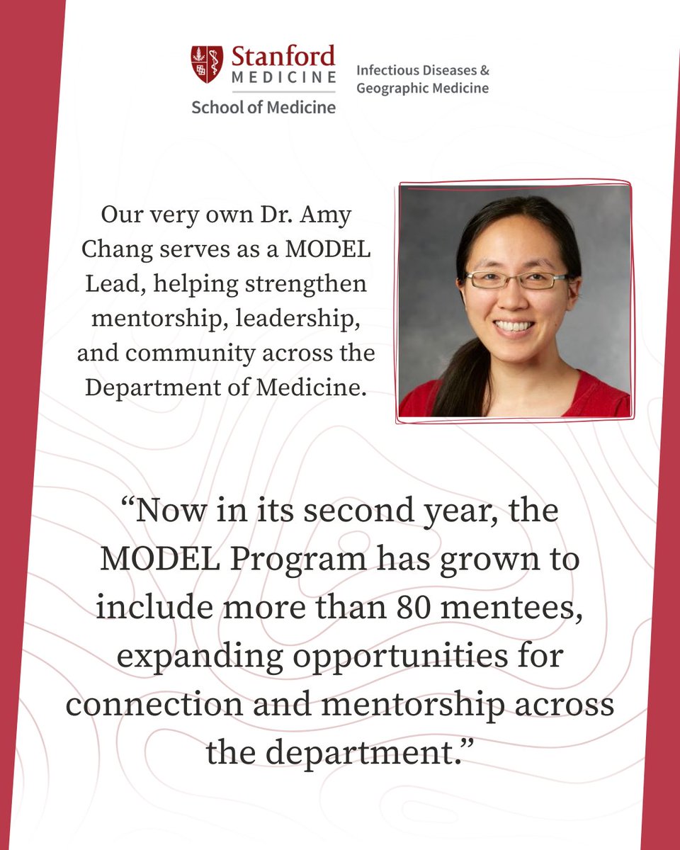 Stanford_ID's tweet image. We proudly recognize Dr. Amy Chang for her involvement as a MODEL Lead. Her work with the MODEL Program reflects a deep commitment to mentorship and community-building across Stanford Medicine. 

Read more about it here: tr.ee/model-year-2