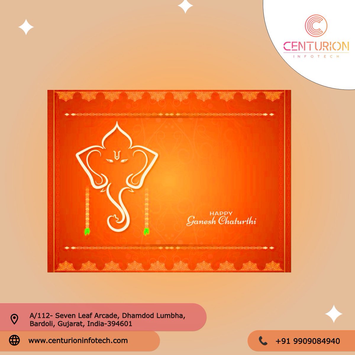 CenturionInfot1's tweet photo. Ganpati Bappa Morya ! May Lord Ganesha bless you with all the happiness &amp; success. Greetings on Ganesh Chaturthi  🙏💫
#GanpatiBappaMorya #VinayakaChavithi #Ganesha #GaneshChaturthi2025 #centurioninfotech https://t.co/EAPifUZVw4