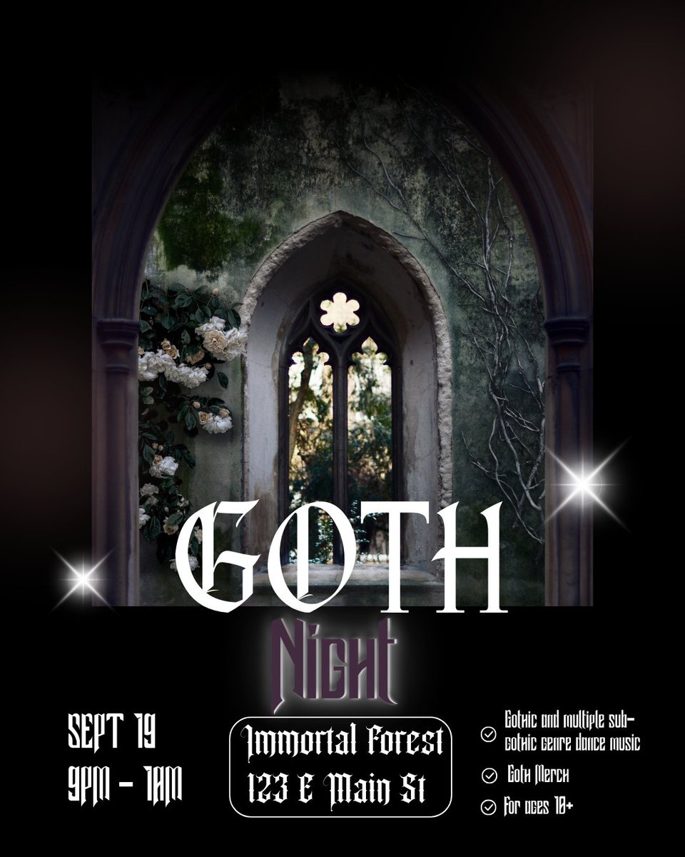 immortalforest's tweet photo. Goth Night in Richmond, Va
Sept. 19th 9pm-1am
123 E. Main St, Richmond, Va #rva #richmondva #goth #gothnight
https://t.co/i8tGZ1FgV0 https://t.co/iTQBZau3AI