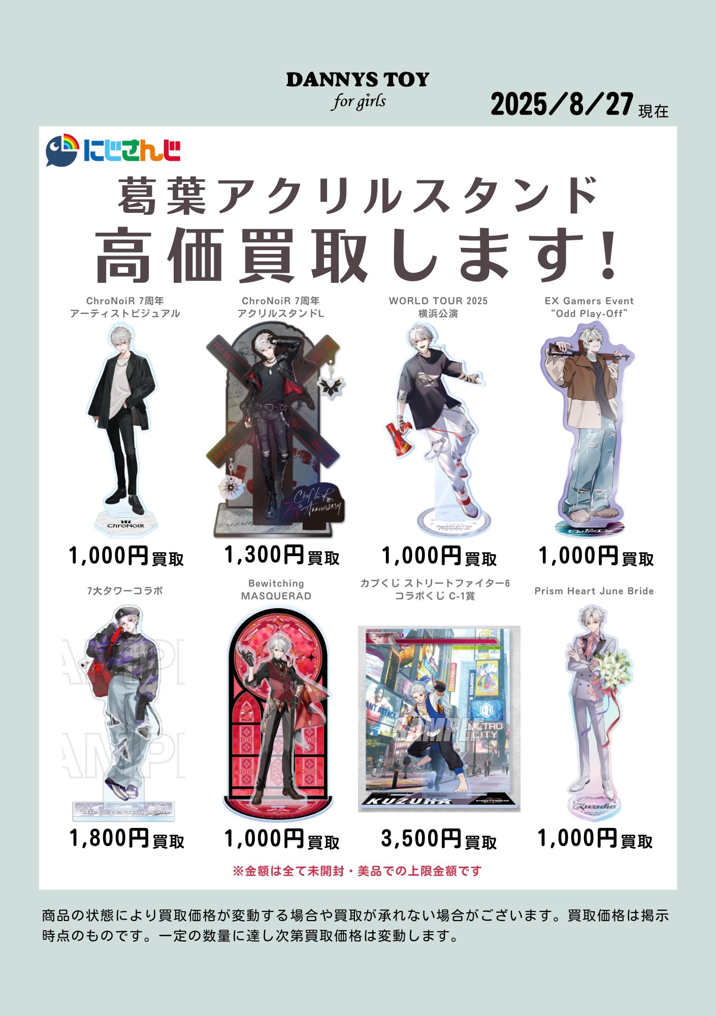 1⭐︎2　アクスタ　第2弾 ダニーズトイ for girls 金沢 on X: 