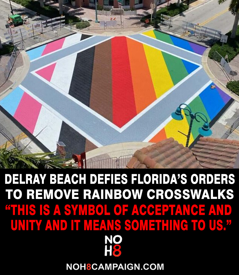 “Delray Beach has always prided itself on standing up for the LGBTQ+ community. This is a symbol of acceptance and unity and it means something to us. We’re not going to be told what to do with city roads by the state”

Delray Beach defies Florida's order to remove rainbow