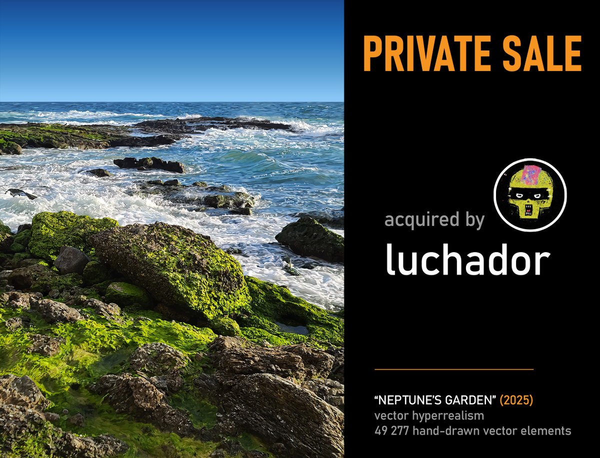 PRIVATE SALE 🍾

proud to announce that yesterday, before its public reveal, my newest vector hyperrealism 1/1, "NEPTUNE'S GARDEN", was privately acquired by <a href="/yo_luchador/">luchador</a>

truly honored to welcome him among my 1/1 collectors 🥂