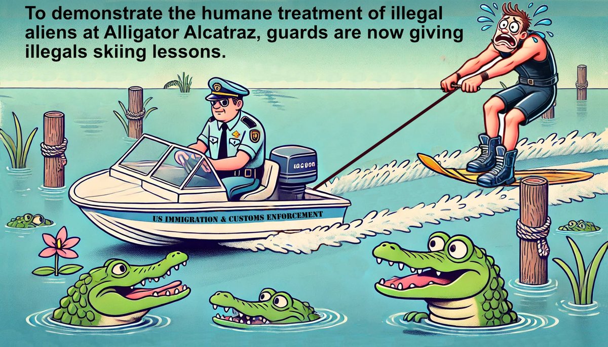 OrigIntent's tweet image. Aw! Isn't it nice. I.C.E. agents are teaching illegals how to water ski.😂🤣🙃😂