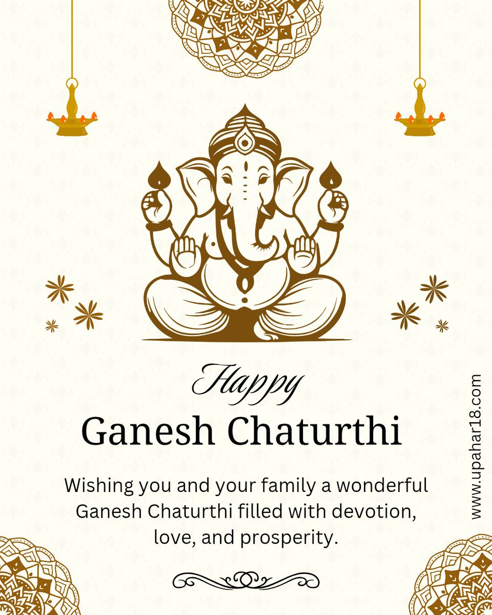 Upahar_18's tweet photo. 🌸🙏 Wishing everyone a very #HappyGaneshChaturthi 🙏🌸
May Lord Ganesha bless you with wisdom, peace, and prosperity. ✨🪔
#GanpatiBappaMorya #FestivalOfFaith #Upahar18 https://t.co/nxmtdpD2xZ