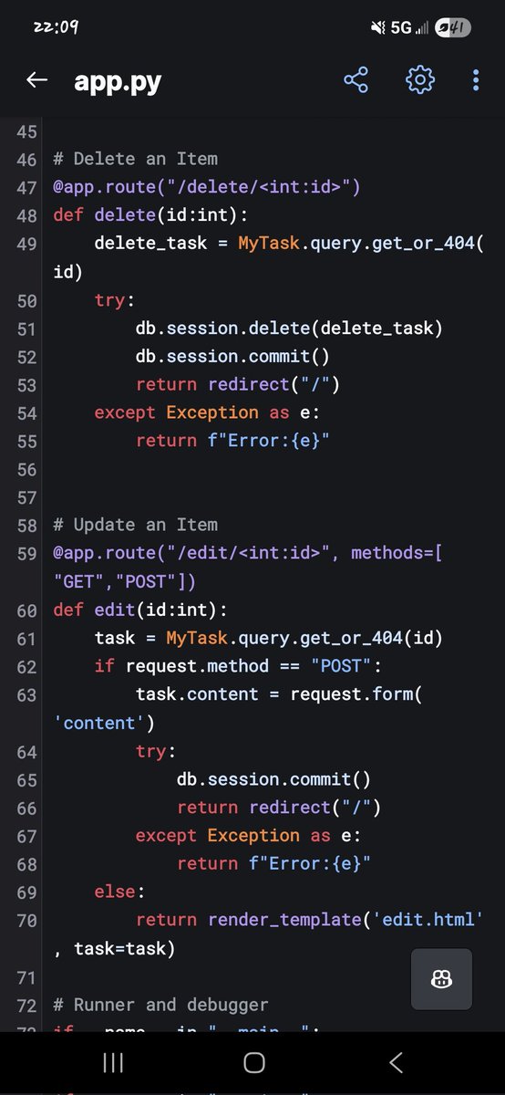 crispy_coding's tweet image. Day 1 of #100DaysOfCode
I absolutely suck at keep up with these lol... Spent some time tonight working on my web app. This is my first time using #flask for my backend. Created my delete and update (edit) routes with logic tonight and tied it in with the #jinja