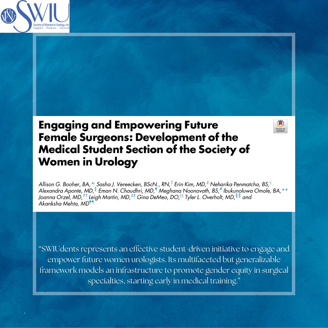 #SWIUscholars 📚: we are so proud of our #swiudent team for putting this publication out into the world! read more about the creation of #swiudents here ➡️ pubmed.ncbi.nlm.nih.gov/40845586/