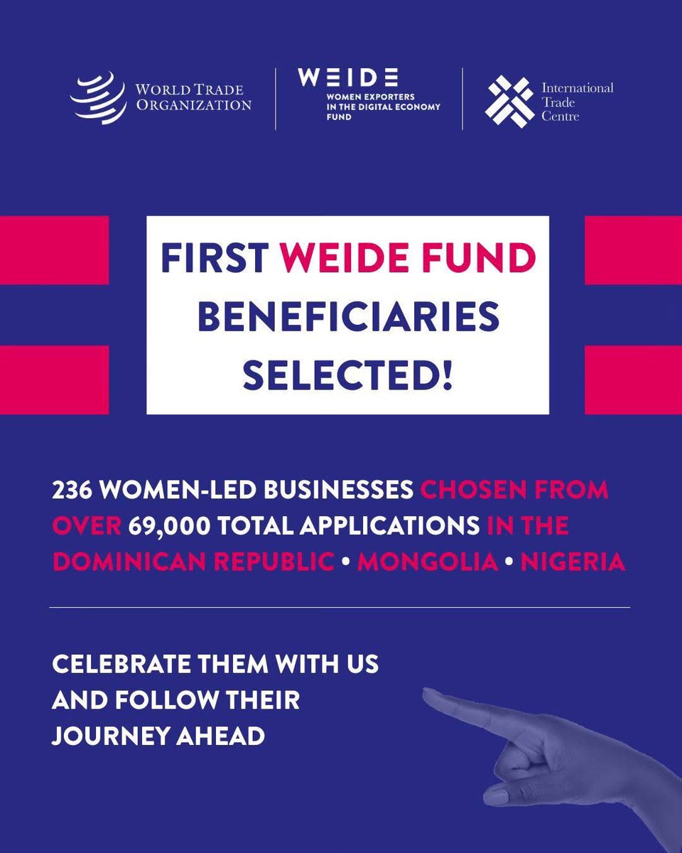 Монголын бизнес эрхлэгч эмэгтэйчүүдийн хүчин чармайлт, ур чадвар дэлхийн тавцанд үнэлэгдэх нэгэн чухал алхам боллоо.  

Дэлхийн худалдааны байгууллага, Олон улсын худалдааны төв, Цахим эдийн засаг дахь эмэгтэй экспортлогчдыг дэмжих сангаас санаачилсан “Women exporters in the