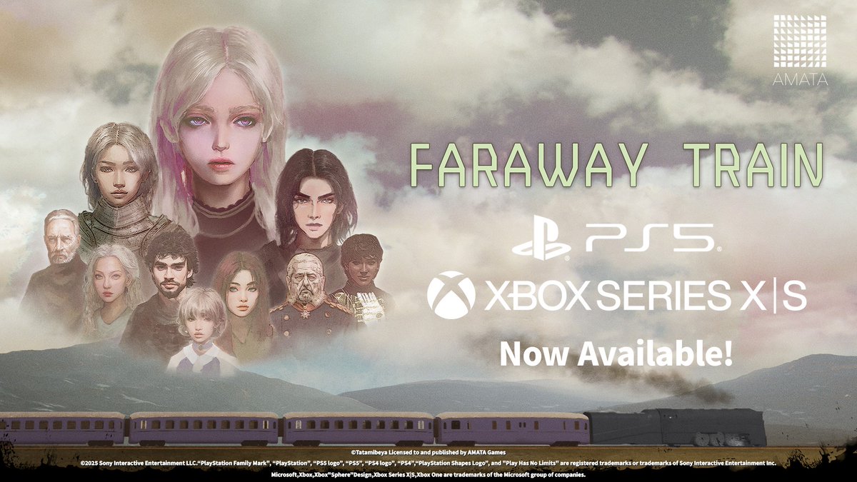 Atmospheric Narrative Adventure,
"FARAWAY TRAIN"  PlayStation™5 &amp; Xbox Series X|S versions are available today!✨

▶️ amata.games/en/news/ft_202…