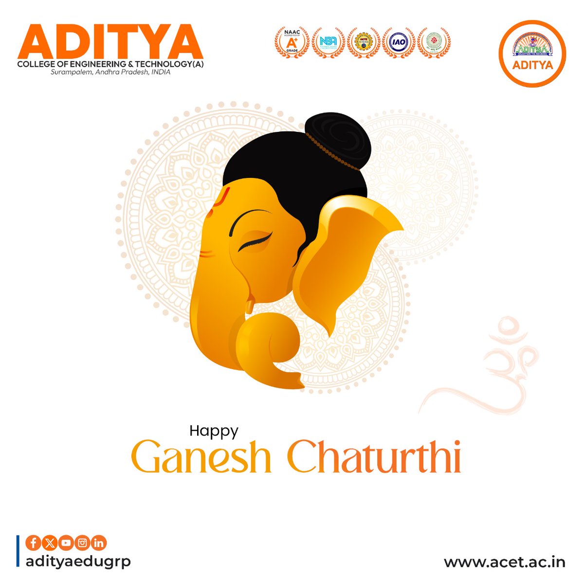 ACETaditya's tweet photo. 🪔✨ Wishing you all a joyous and blessed Ganesh Chaturthi! 🐘
May Lord Ganesha shower wisdom, prosperity, and happiness on everyone. 🌸🙏

#Aditya wishes you a festive season filled with positivity and peace. 💫

#GaneshChaturthi #Aditya #FestiveGreetings https://t.co/fIxwT7m89z