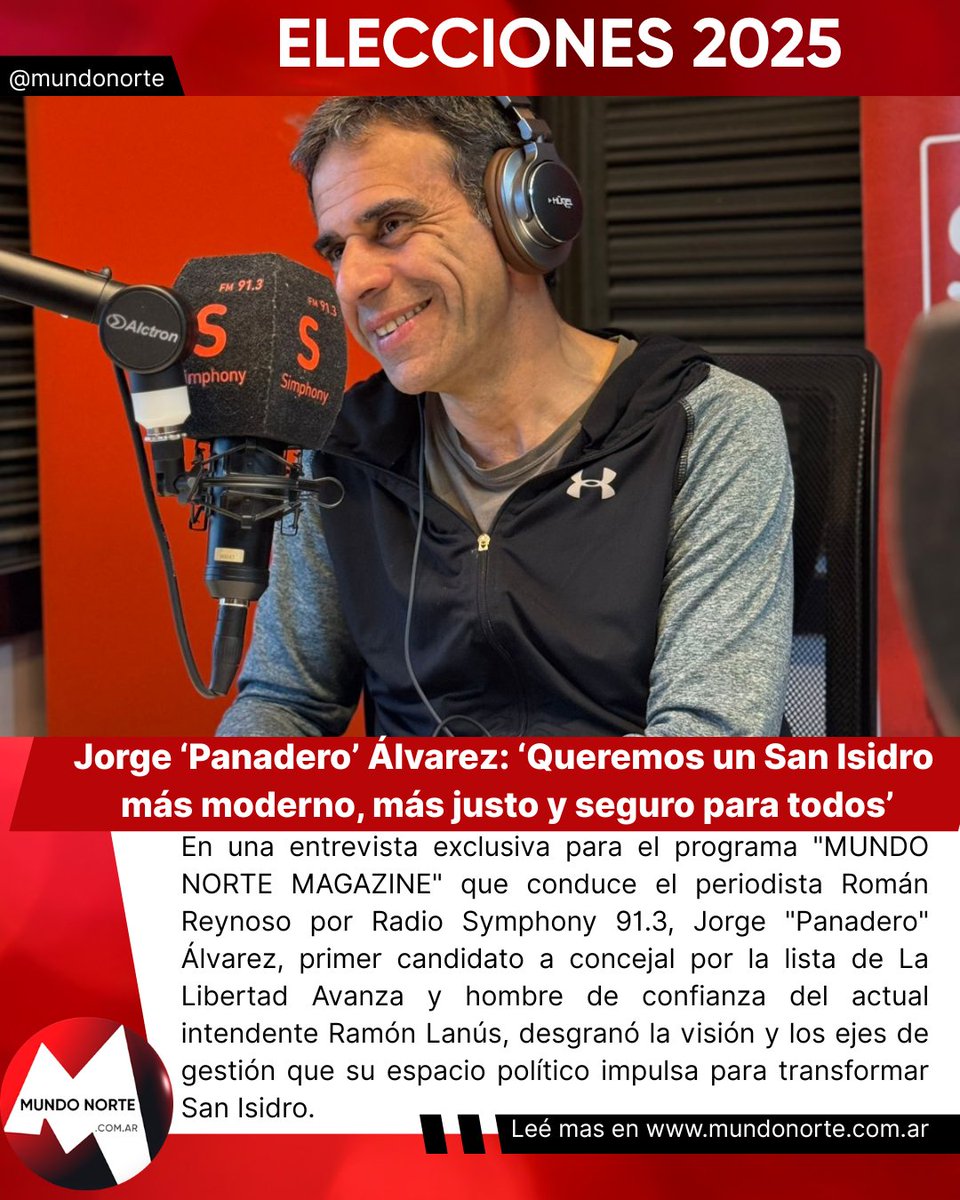 Jorge ‘Panadero’ Álvarez: ‘Queremos un San Isidro más moderno, más justo y seguro para todos’
mundonorte.com.ar/2025/08/jorge-…

#mundonortemagazine #jorgepanaderoálvarez #SanIsidro #LaLibertadAvanza #elecciones2025 #entrevista