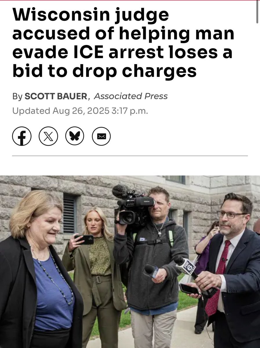MADISON, Wis. (AP) — A Wisconsin judge accused of helping a man evade arrest by U.S. immigration agents , lost an attempt Tuesday to throw out the Trump administration’s case against her. 
She faces up to six years in prison and a $350,000 fine if convicted on both counts.
A