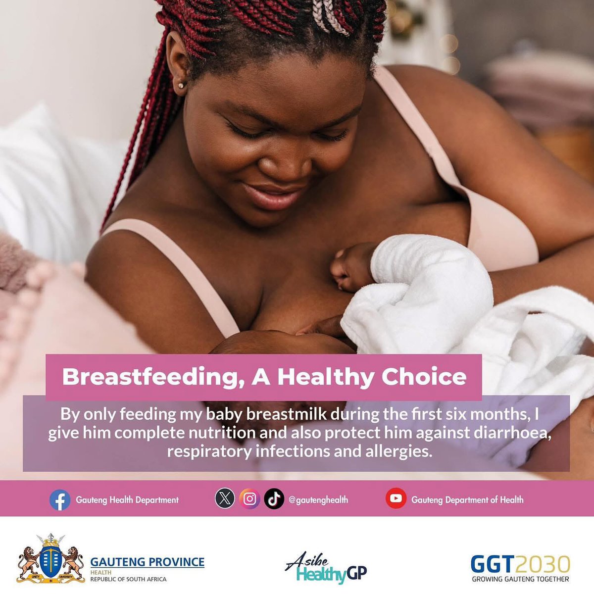 During the initial six months, your infant requires no solid food, as breast milk supplies all necessary nutrients for optimal growth and health.  #BreastfeedingMoms #AsibeHealthyGP