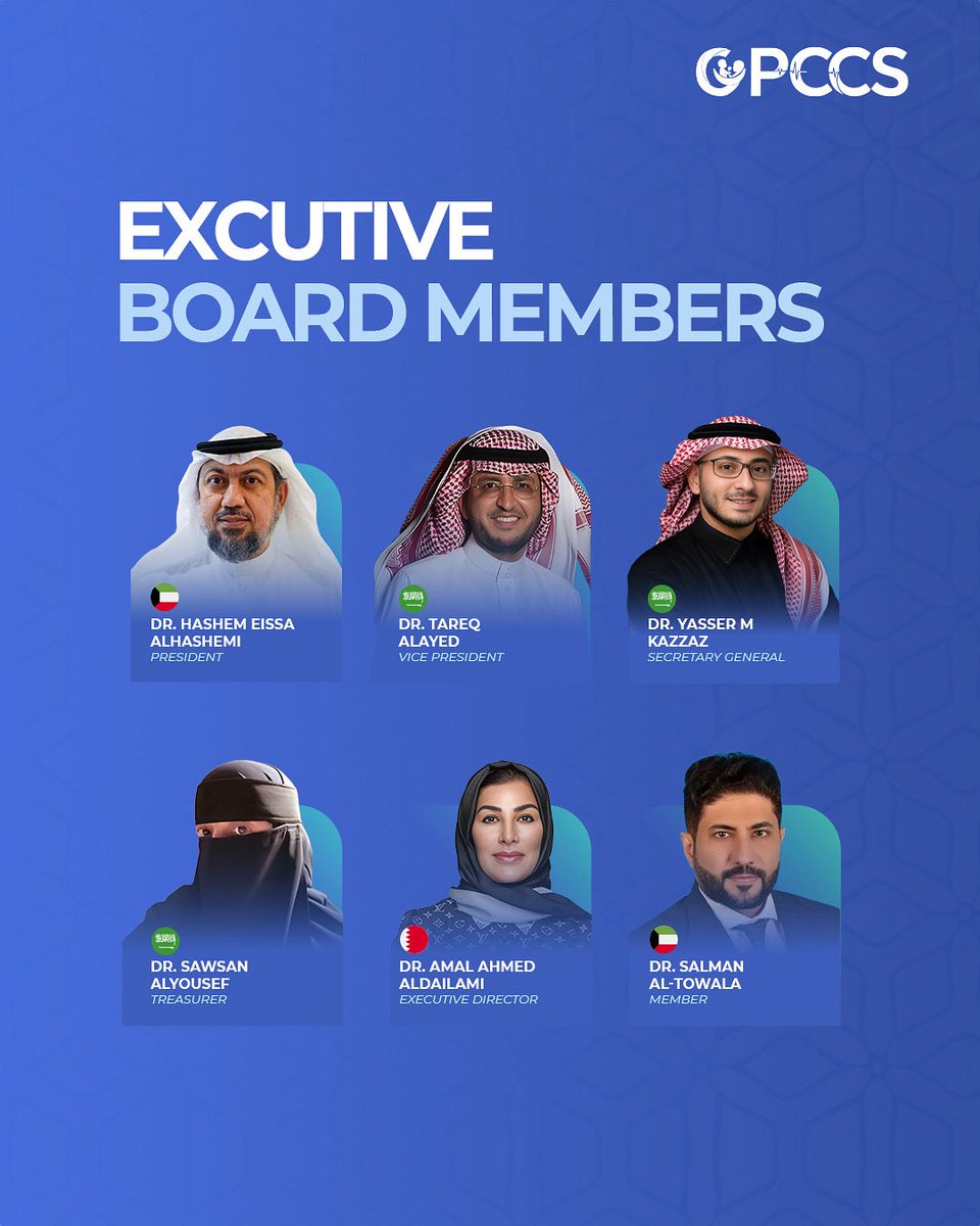يسعدنا أن نُعرّفكم على مجلس الإدارة و أعضاء الجمعية الخليجية للعناية المركزة للاطفال