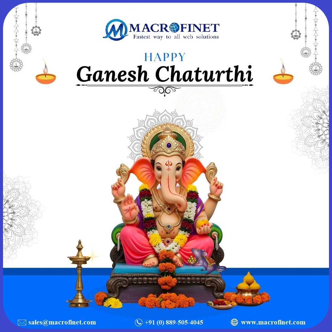 macrofinet's tweet image. ✨ Happy Ganesh Chaturthi ✨
May Lord Ganesha bless you with boundless joy, wisdom, and strength to overcome all challenges. 🌺🐘
Let this festive season mark a fresh start filled with devotion, delicious treats, and divine energy. 🌟

 #GaneshChaturthiJoy #BappaBlessings